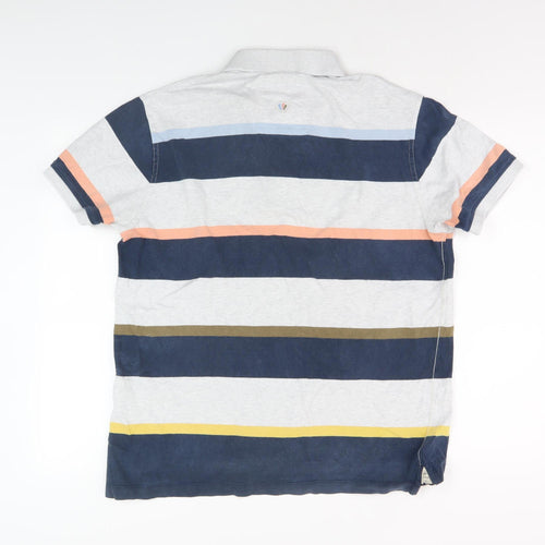 FatFace Men's Multicoloured Striped Polo Shirt L