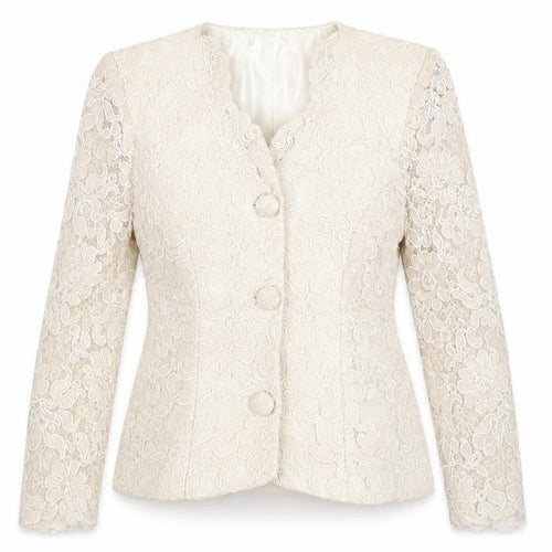 Karen Willis Holmes Women's Ivory Lace Jacket Size 8