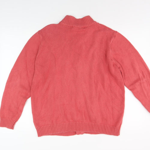 Isle Essentials Women Pink Full Zip Jumper, Plus Size 22-24