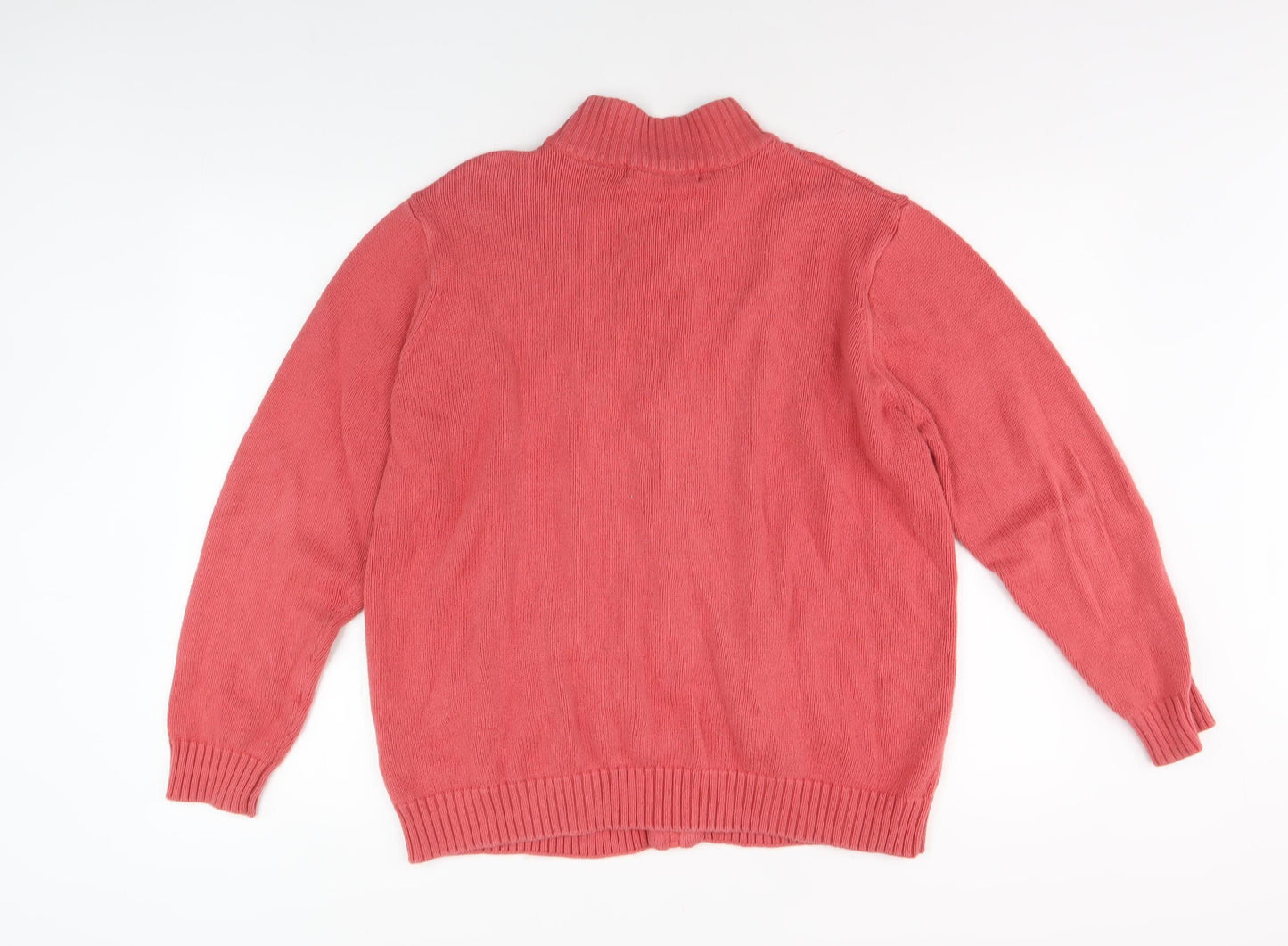 Isle Essentials Women Pink Full Zip Jumper, Plus Size 22-24