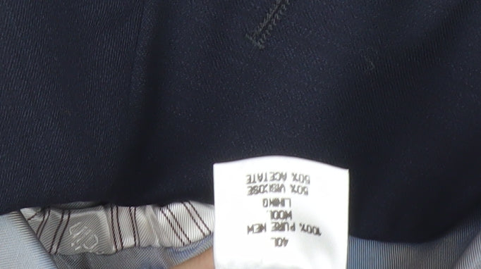 Pierre Cardin Men's Blue Blazer Jacket, Single-Breasted 40L