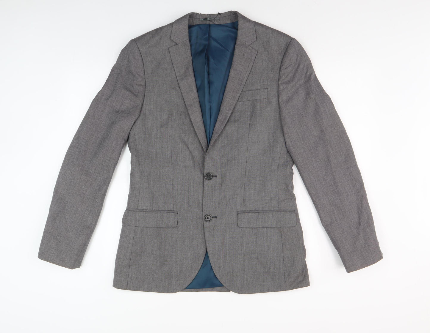 River Island Men's Grey Blazer 38R Regular Fit, Formal Jacket