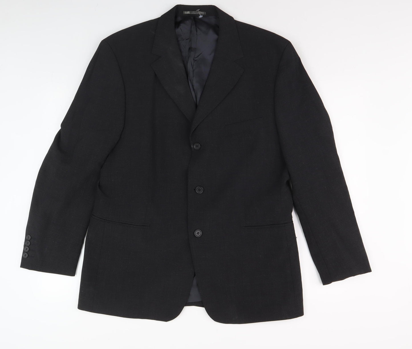 Moss Black Men's Wool Blazer Size 42S Formal