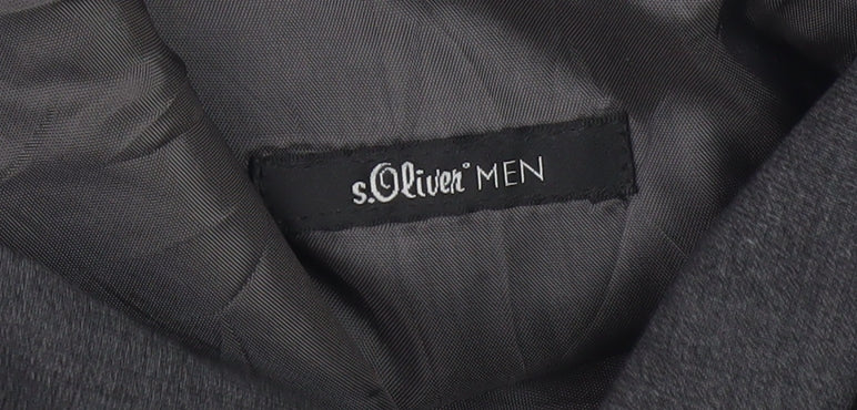 S.Oliver Men's Grey Wool Blazer - Size UK 44, Formal