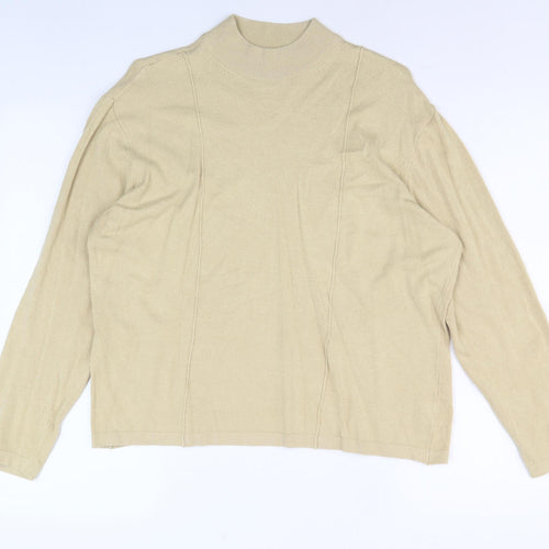 Windsmoor Women's Beige Mock Neck Long Sleeve Jumper L