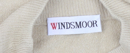 Windsmoor Women's Beige Mock Neck Long Sleeve Jumper L