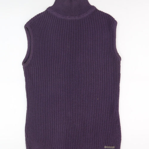 Pierre Cardin Women's Purple High Neck Knit Vest XL