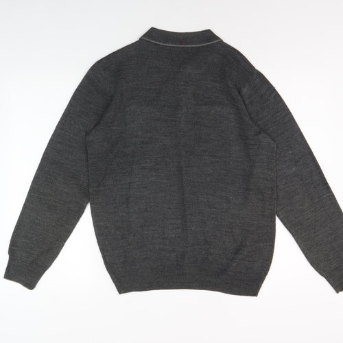 Jeff Banks Men's Grey Collared Pullover Jumper S