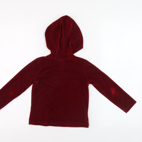Laura Ashley Girls Red Velvet Hooded Jacket 2 Years