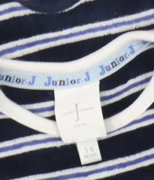 Jasper Conran Unisex Baby Blue Striped Babygrow 3-6 Months