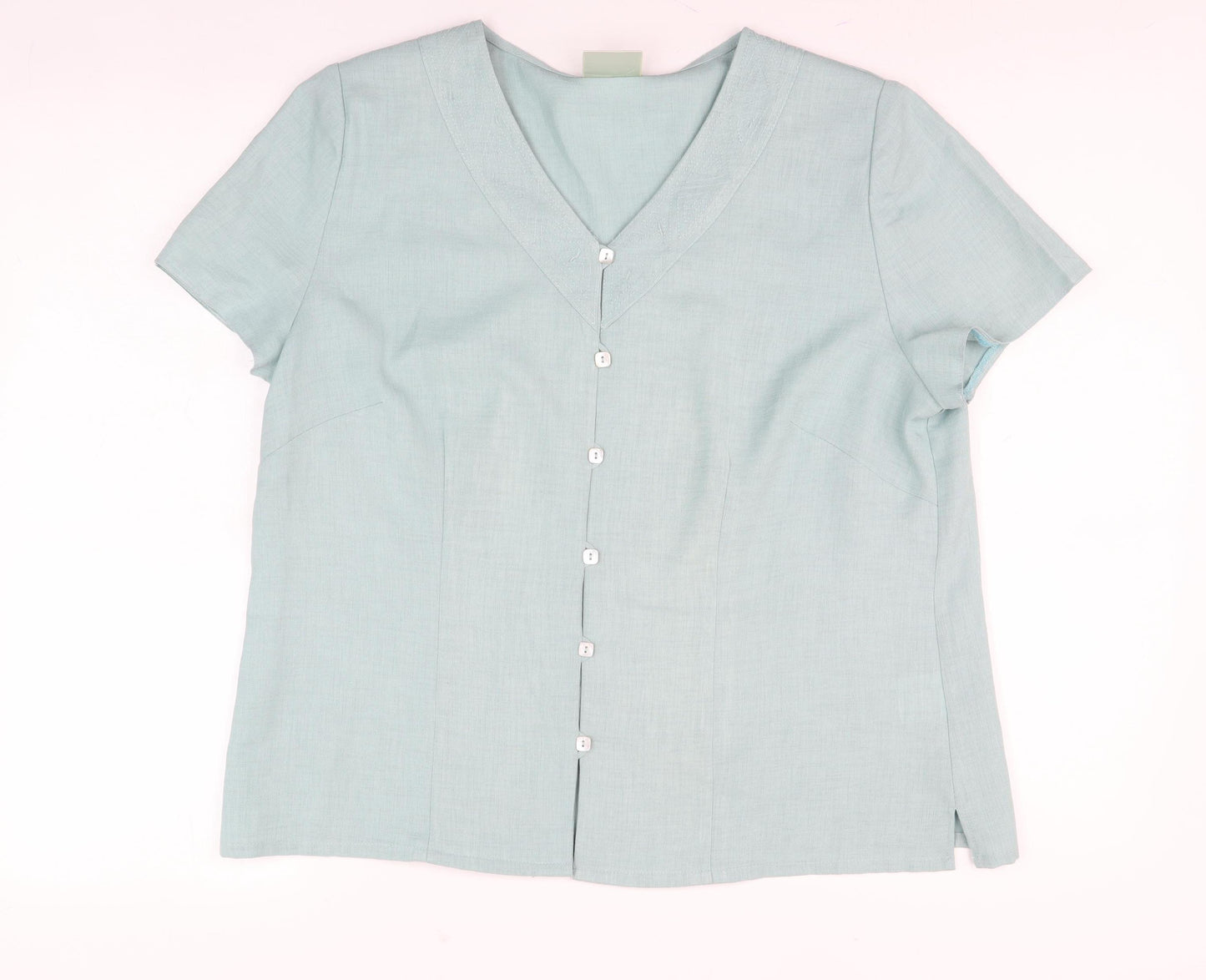 Eastex Women's Green V-Neck Blouse Size 14