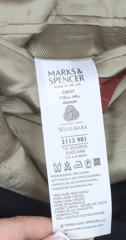 Marks and Spencer Men's Black Blazer 44
