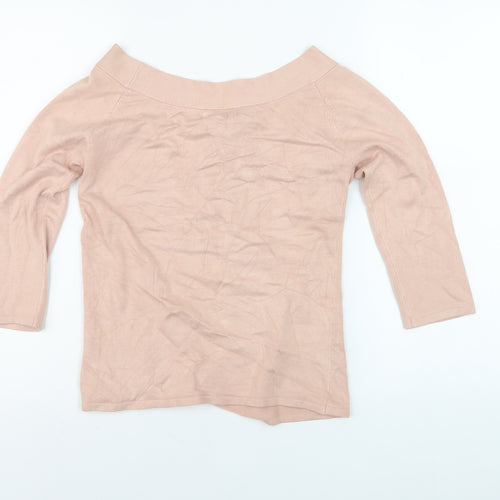 Jeff Banks Women's Pink Wrap Blouse, Medium, V-Neck Style