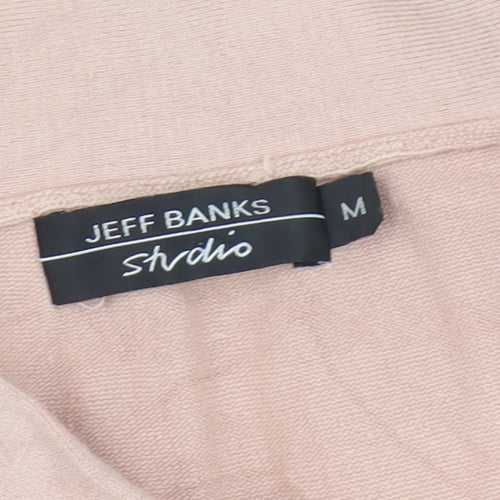 Jeff Banks Women's Pink Wrap Blouse, Medium, V-Neck Style