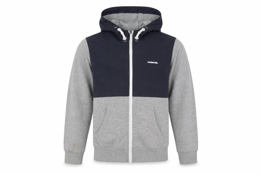 Front view of McKenzie boys’ grey colourblock hoodie 8-10 yrs