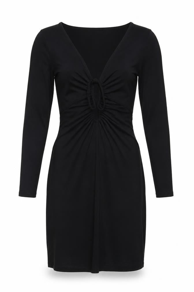 Front view of ASOS DESIGN Black Women's Long Sleeve Dress, size 12