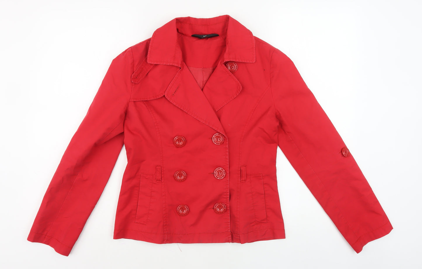 Petite by Keiso Red Women's Pea Coat Jacket Size 8