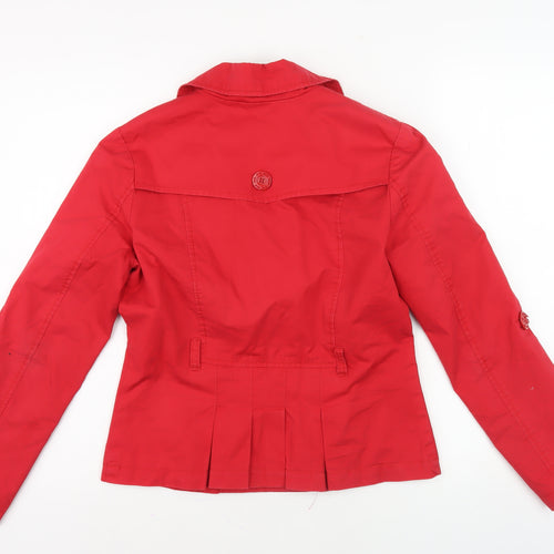 Petite by Keiso Red Women's Pea Coat Jacket Size 8