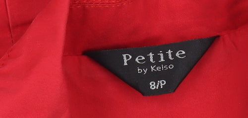Petite by Keiso Red Women's Pea Coat Jacket Size 8