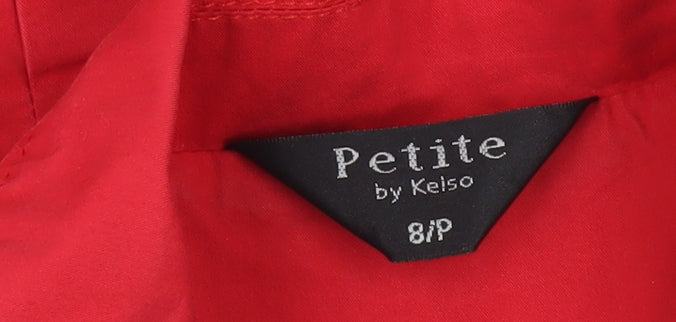 Petite by Keiso Red Women's Pea Coat Jacket Size 8