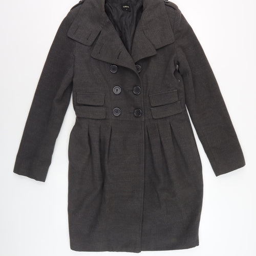 Oasis Women's Black Wool Pea Coat - Size S, Elegant Winter Wear