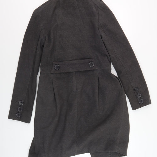 Oasis Women's Black Wool Pea Coat - Size S, Elegant Winter Wear