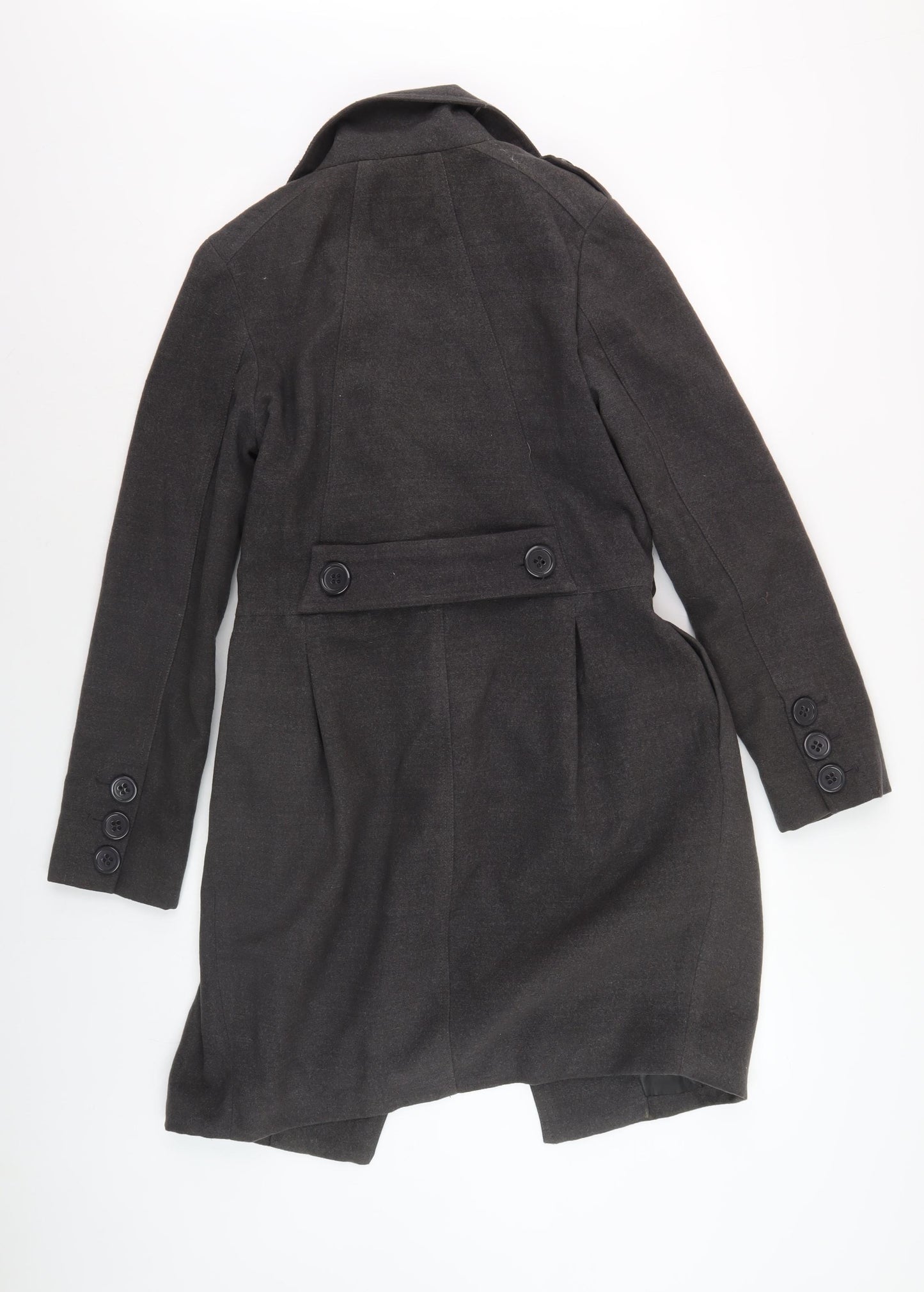 Oasis Women's Black Wool Pea Coat - Size S, Elegant Winter Wear