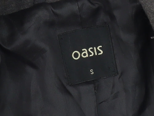 Oasis Women's Black Wool Pea Coat - Size S, Elegant Winter Wear