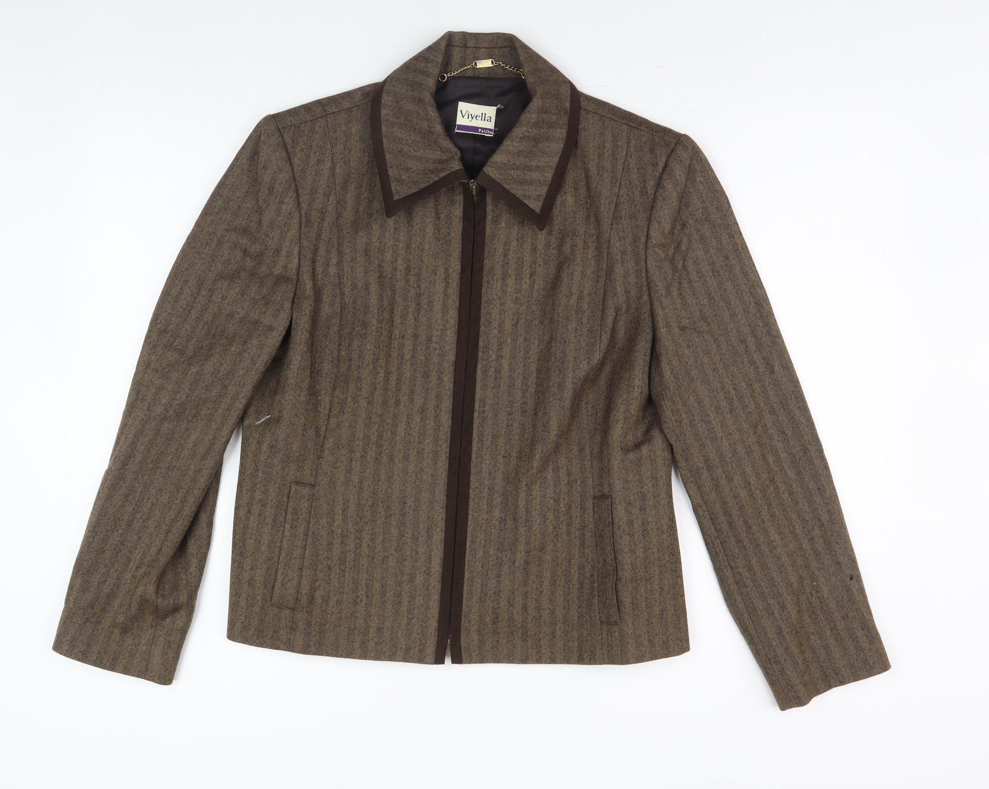 Viyella Women's Brown Tweed Jacket, Size 12, Petites – Preworn