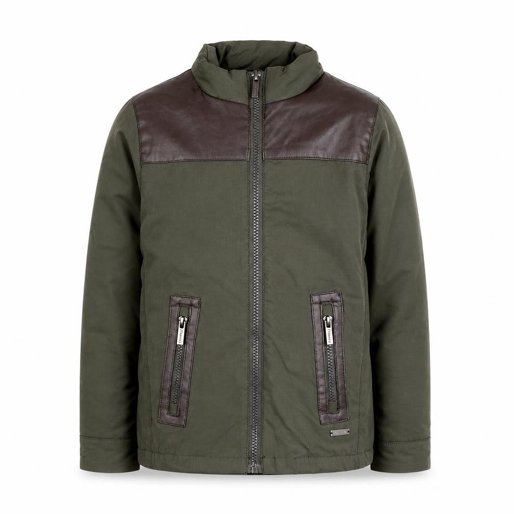 Firetrap Boys Green Bomber Jacket 13-14 Years Faux Leather Trim