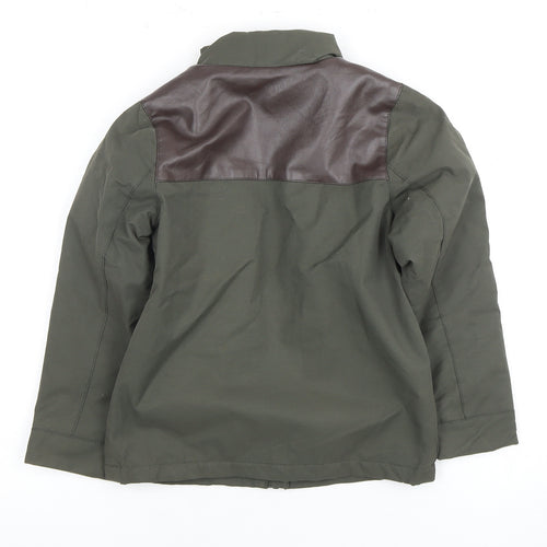 Firetrap Boys Green Bomber Jacket 13-14 Years Faux Leather Trim