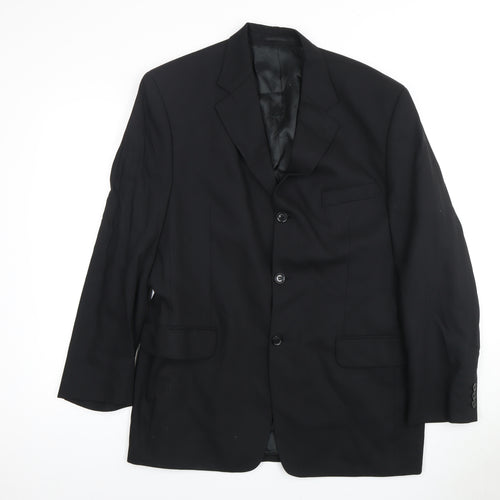 Pierre Cardin Men's Black Wool Blazer Size 40