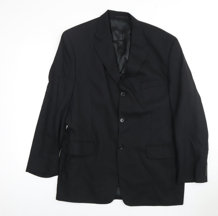 Pierre Cardin Men's Black Wool Blazer Size 40