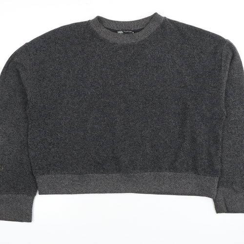Zara Women's Grey Knit Pullover Jumper Size 12