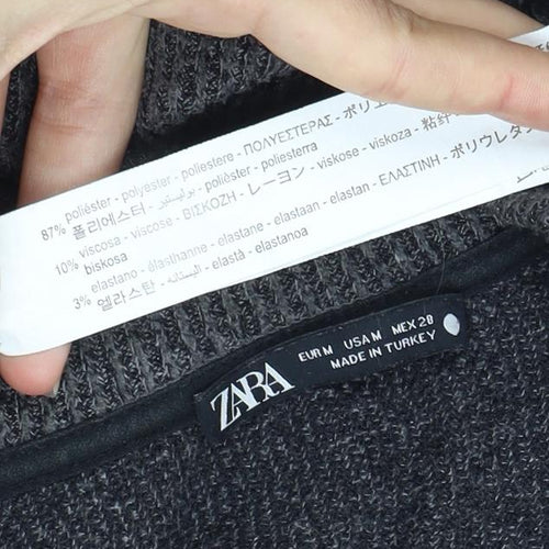 Zara Women's Grey Knit Pullover Jumper Size 12
