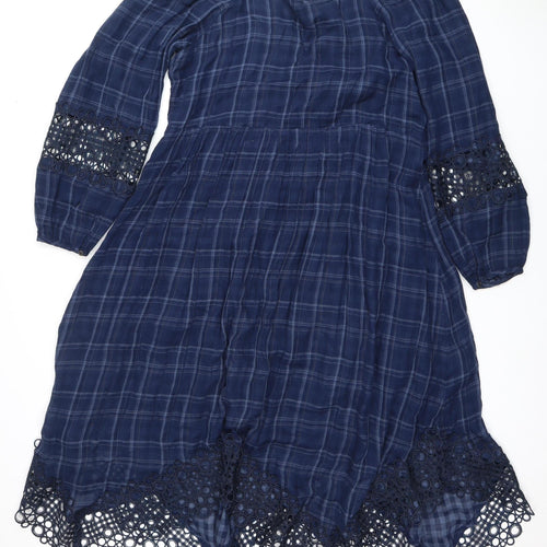 AKEWEI + KIN Women's Blue V-Neck Shift Dress