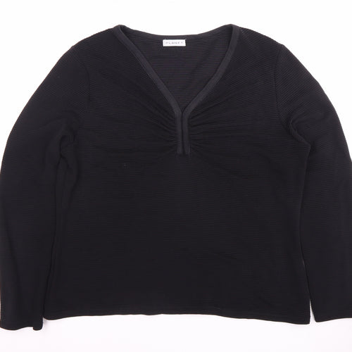Planet Women's Black V-Neck Long Sleeve Top L
