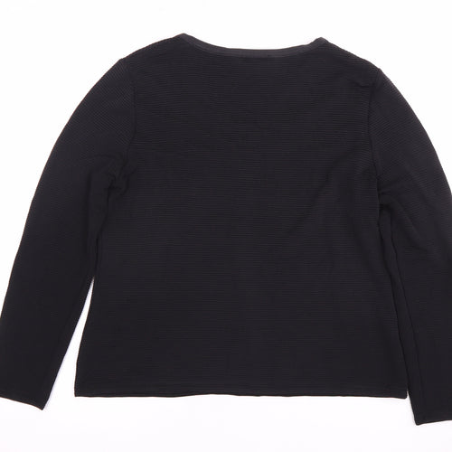 Planet Women's Black V-Neck Long Sleeve Top L