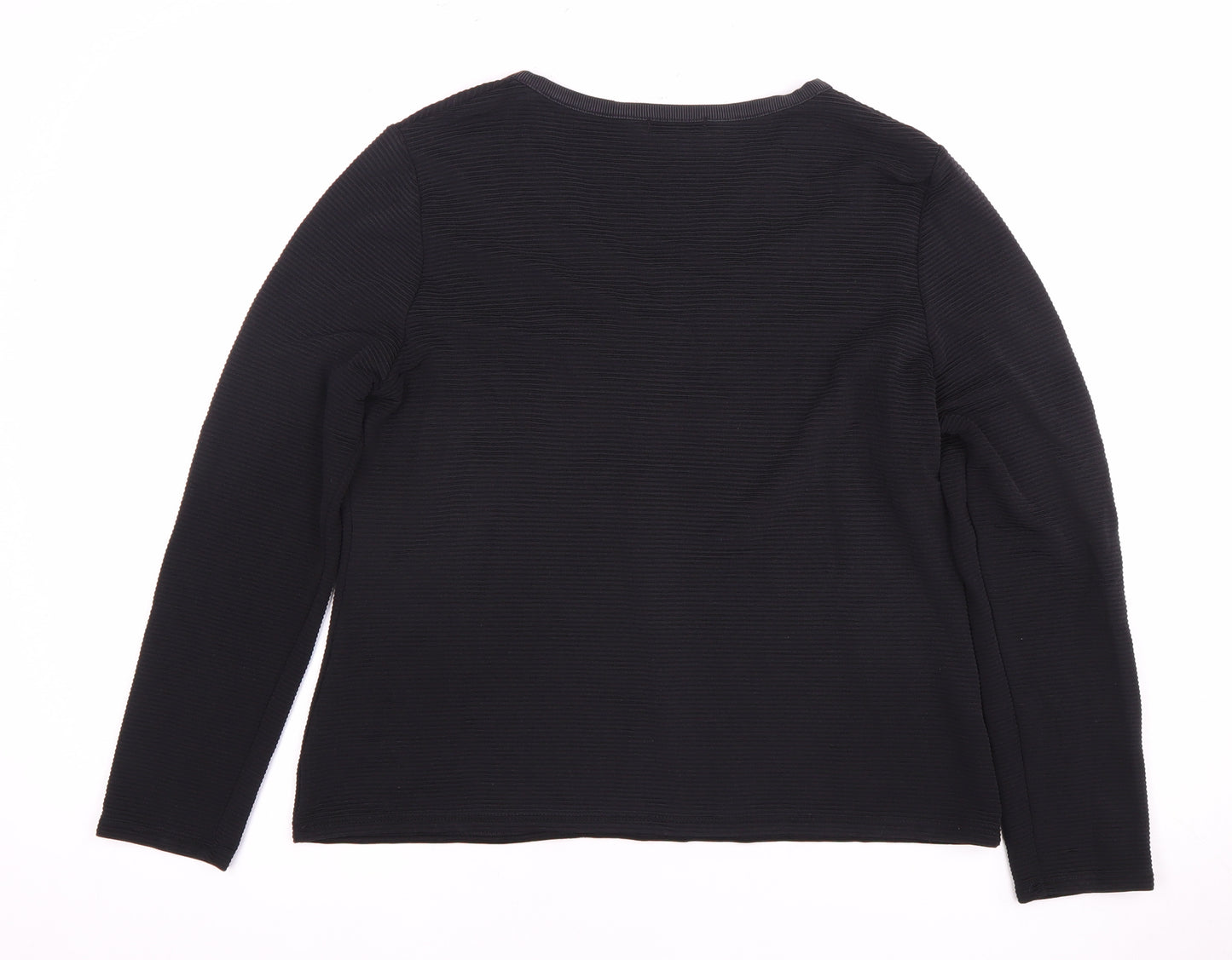 Planet Women's Black V-Neck Long Sleeve Top L