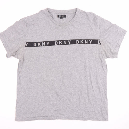 DKNY Men's Grey Short Sleeve Crew Neck T-Shirt L