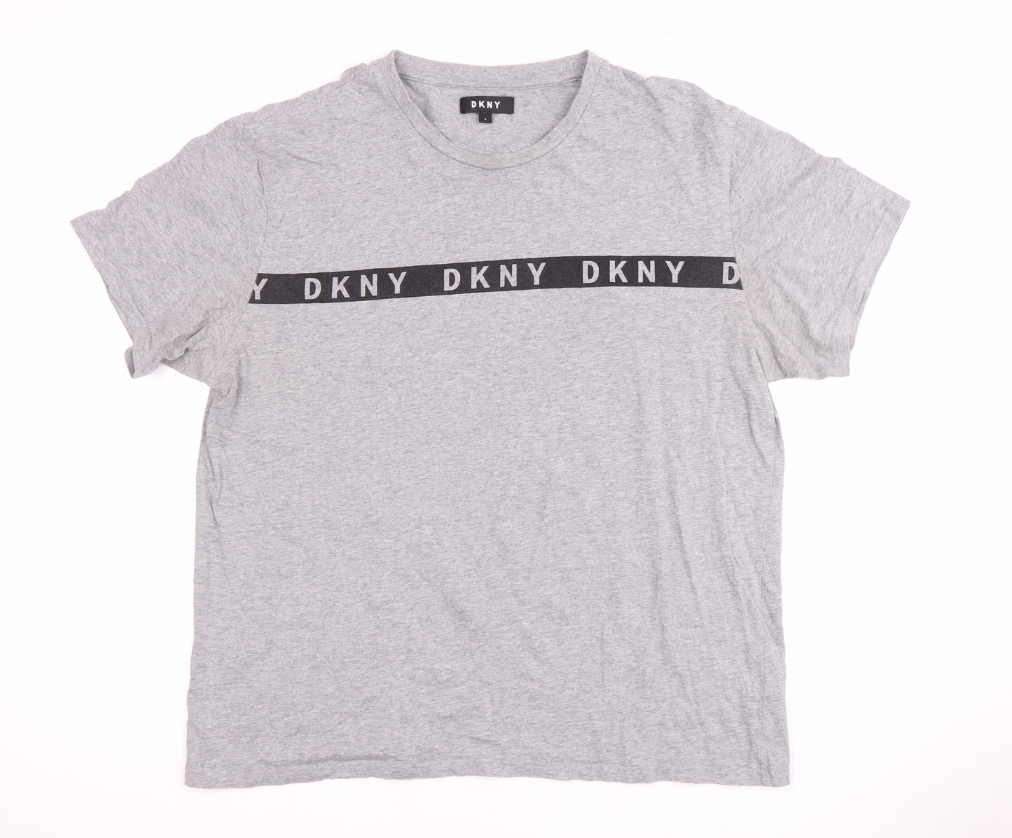 DKNY Men's Grey Short Sleeve Crew Neck T-Shirt L
