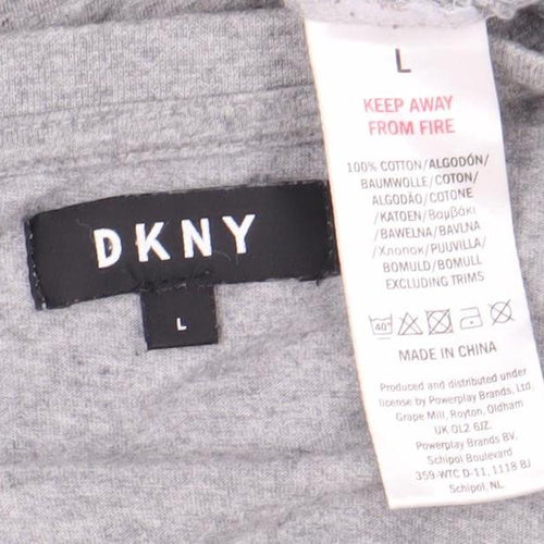 DKNY Men's Grey Short Sleeve Crew Neck T-Shirt L