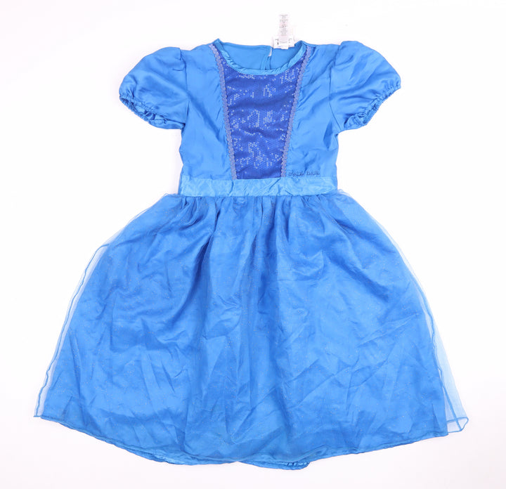 Roald Dahl Blue Girls Dress, Size 9-10, Short Puff Sleeve