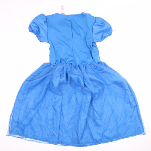 Roald Dahl Blue Girls Dress, Size 9-10, Short Puff Sleeve