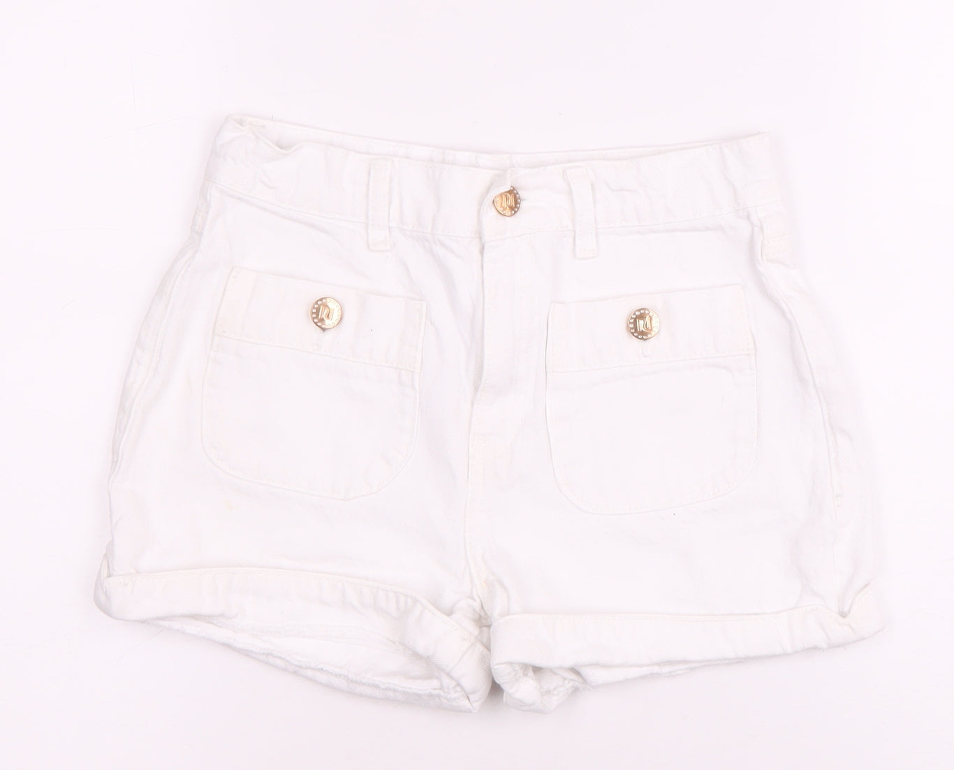 River Island Girls White Bermuda Denim Shorts 11-12 Years