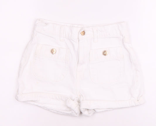 River Island Girls White Bermuda Denim Shorts 11-12 Years
