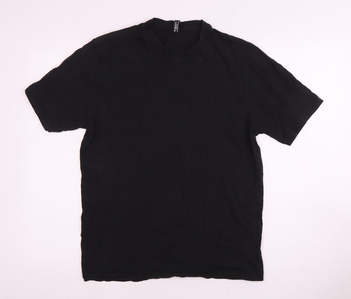Donnay Unisex Black Cotton Crew Neck T-Shirt