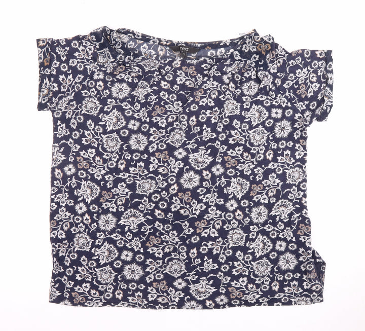 Next Women's Blue Floral Blouse - Size 10 Tunic