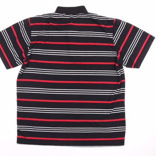 Fight the Wolf Men's Black Striped Polo Shirt S