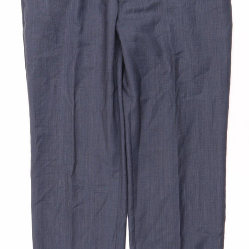 West End Men's Blue Dress Pants, Size L, Wool Blend